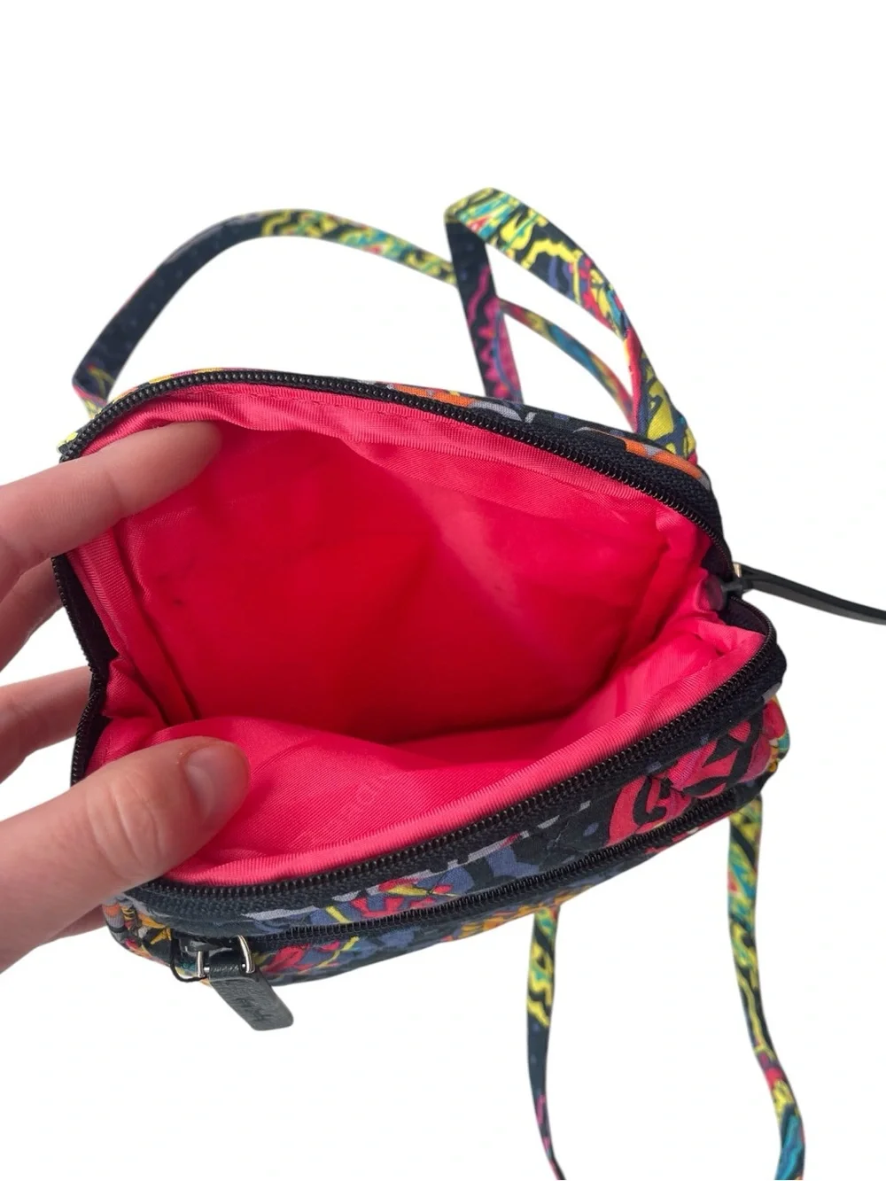 Vera Bradley Mini Hipster Crossbody Bag Twilight Paisley Black Multicolour - Picture 10 of 11